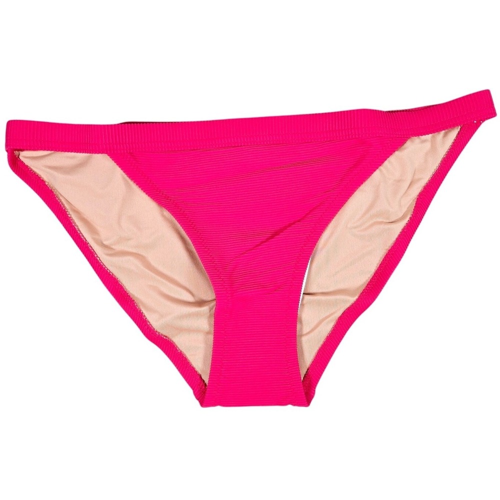 J. Crew Ribbed-trim hipster full-coverage bikini bottom in Wild‎ Hibiscus S NWT